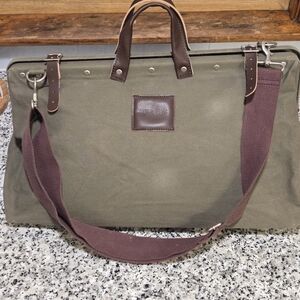 ​Line of Trade Canvas & Leather Mason Dispatch Bag - Olive Green